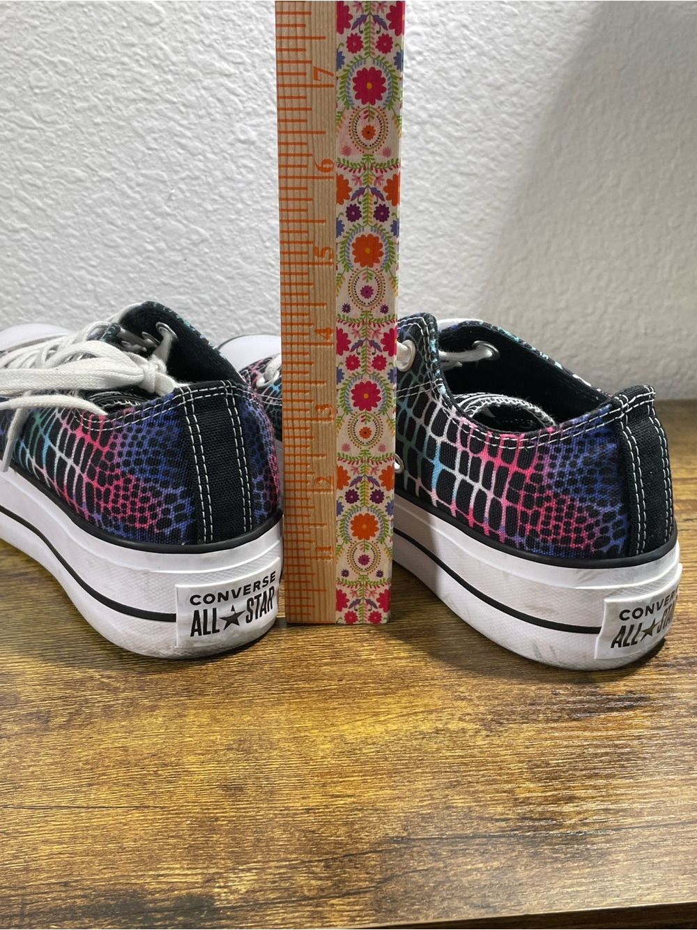 Converse Low-Top Platform Sneakers with Rainbow Croc-Pattern - Picture 11 of 11